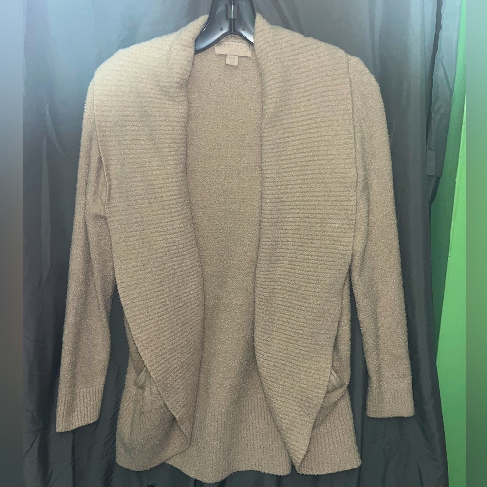 Barefoot Dreams Tan Open Front Cardigan